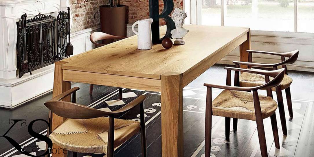 دوام بالای میز و صندلی ناهار خوری چوبی